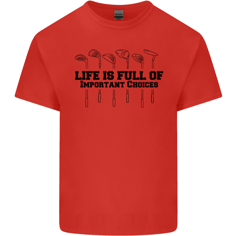 Golf Life's Important Choices Funny Golfing Kids T-Shirt Childrens Red