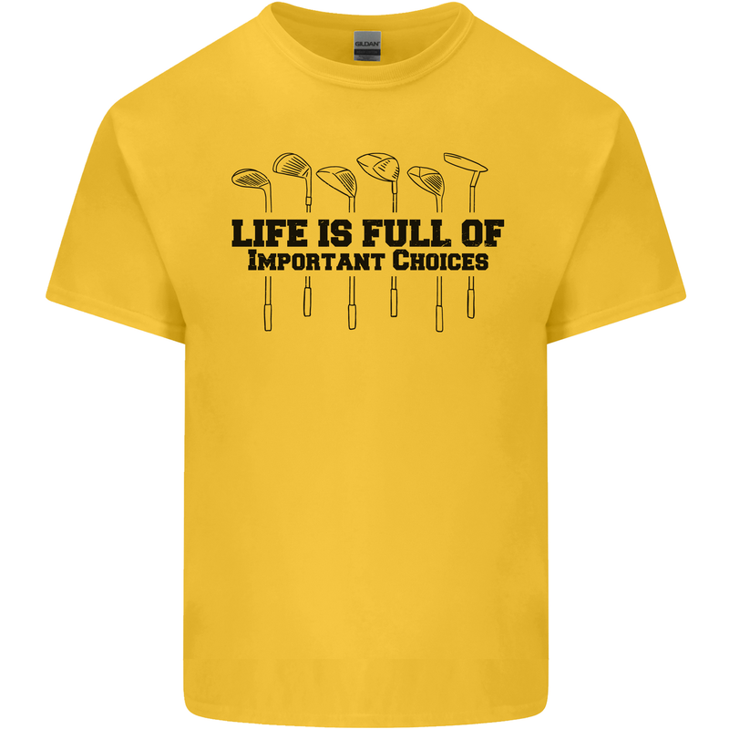 Golf Life's Important Choices Funny Golfing Kids T-Shirt Childrens Yellow