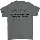 Golf Life's Important Choices Funny Golfing Mens T-Shirt 100% Cotton Charcoal