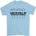 Golf Life's Important Choices Funny Golfing Mens T-Shirt 100% Cotton Light Blue