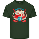 Golf See You at Hole Funny 19th Hole Beer Mens Cotton T-Shirt Tee Top Forest Green