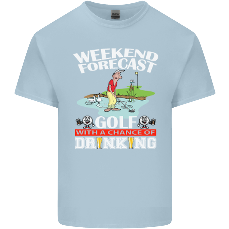 Golf Weekend Golfer Alcohol Beer Funny Mens Cotton T-Shirt Tee Top Light Blue