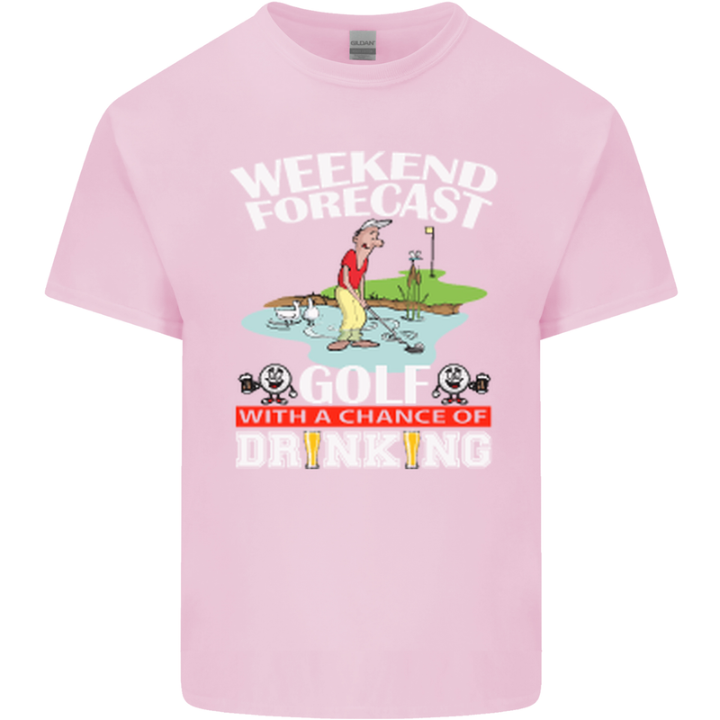 Golf Weekend Golfer Alcohol Beer Funny Mens Cotton T-Shirt Tee Top Light Pink