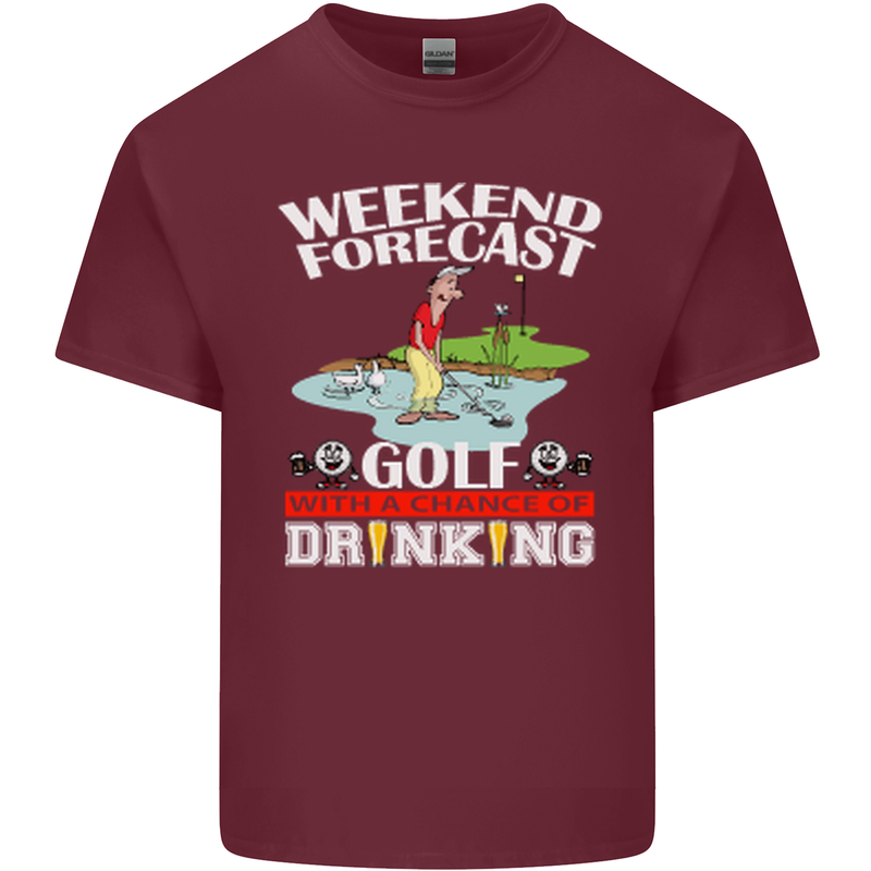 Golf Weekend Golfer Alcohol Beer Funny Mens Cotton T-Shirt Tee Top Maroon