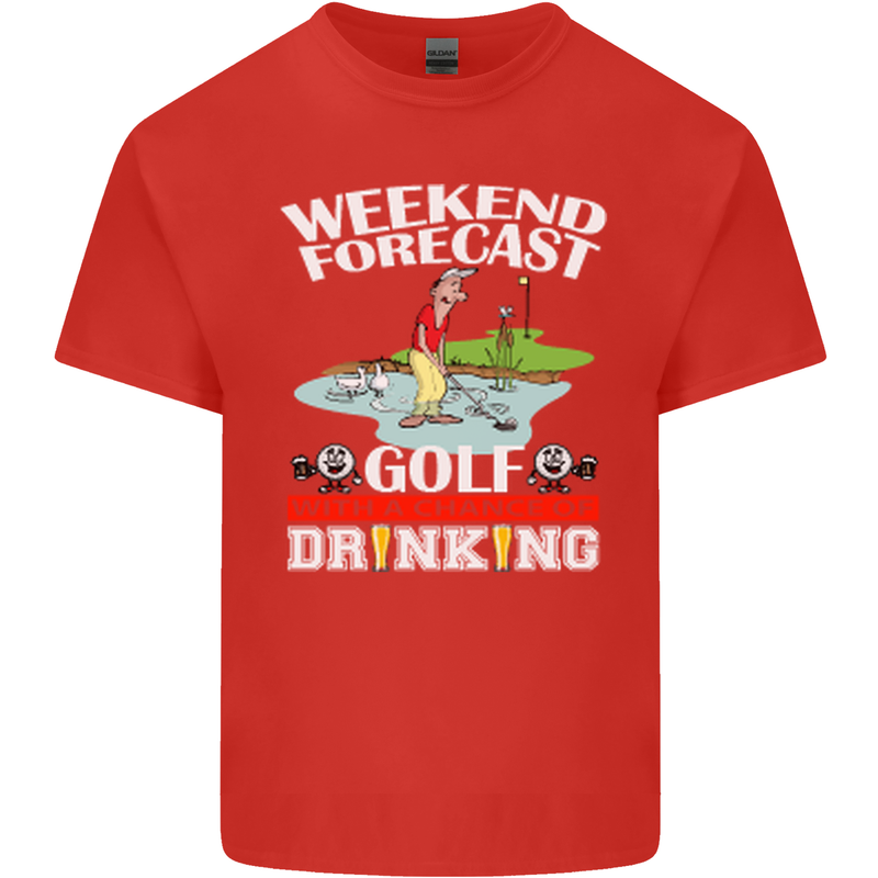 Golf Weekend Golfer Alcohol Beer Funny Mens Cotton T-Shirt Tee Top Red