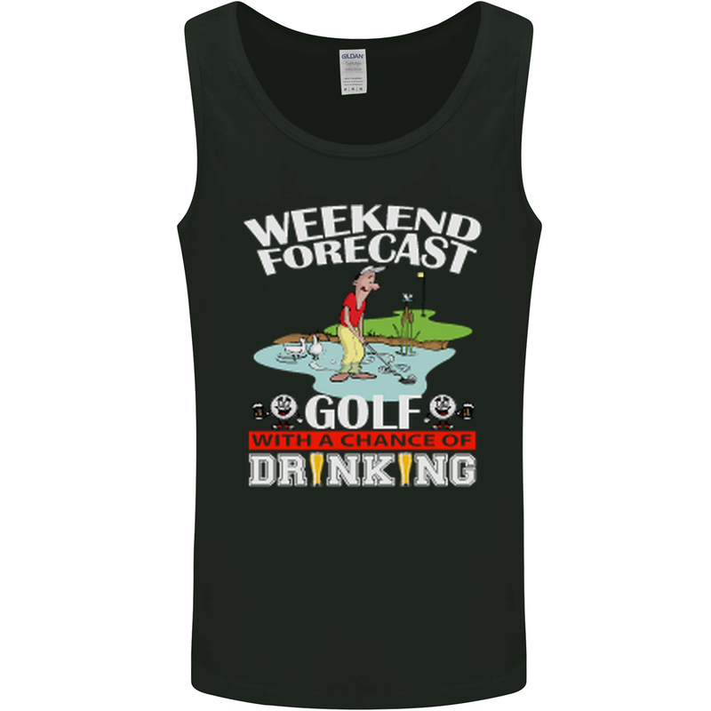 Golf Weekend Golfer Alcohol Beer Funny Mens Vest Tank Top Black