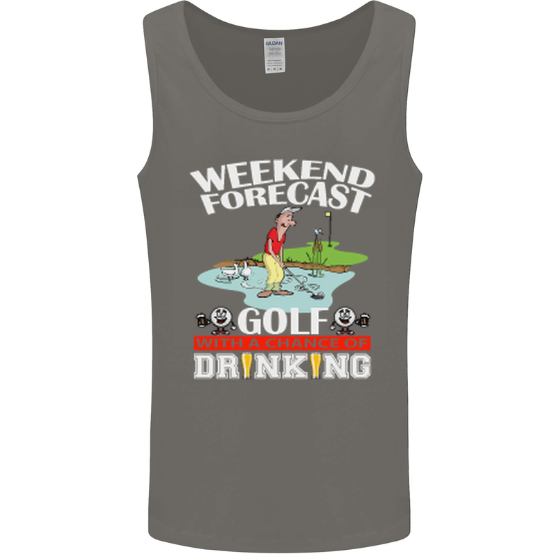 Golf Weekend Golfer Alcohol Beer Funny Mens Vest Tank Top Charcoal