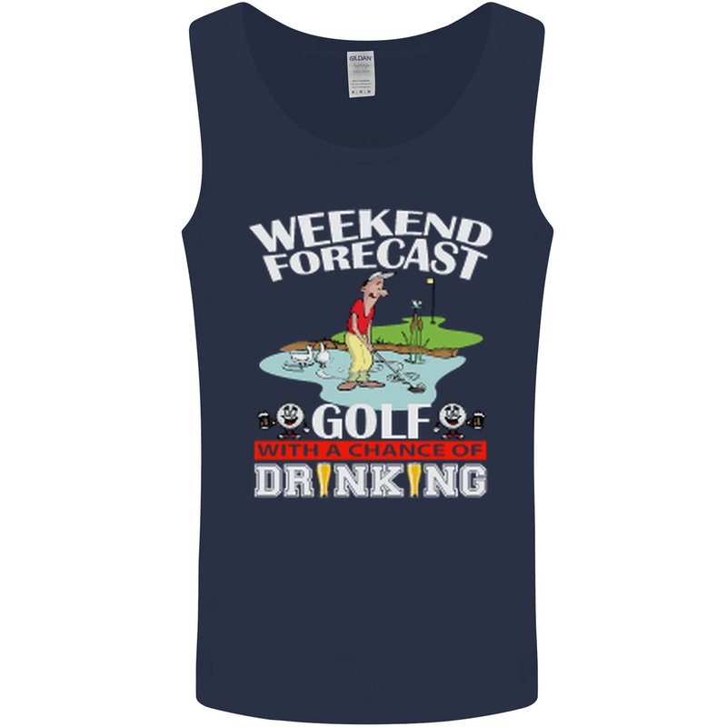 Golf Weekend Golfer Alcohol Beer Funny Mens Vest Tank Top Navy Blue