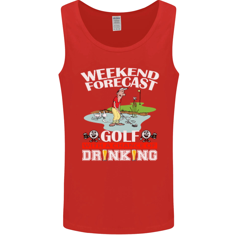 Golf Weekend Golfer Alcohol Beer Funny Mens Vest Tank Top Red