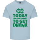 Good Day to Get Drunk St. Patrick's Day Mens Cotton T-Shirt Tee Top Light Blue