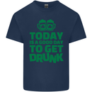 Good Day to Get Drunk St. Patrick's Day Mens Cotton T-Shirt Tee Top Navy Blue