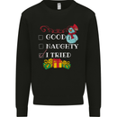 Good Naughty I Tried Funny Christmas Xmas Kids Sweatshirt Jumper Black