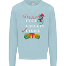 Good Naughty I Tried Funny Christmas Xmas Kids Sweatshirt Jumper Light Blue