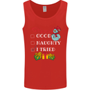 Good Naughty I Tried Funny Christmas Xmas Mens Vest Tank Top Red