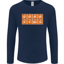 Good Vibes Periodic Table Chemistry Funny Mens Long Sleeve T-Shirt Navy Blue