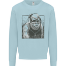 Gorilla with Headphones DJ Dance Music Kids Sweatshirt Jumper Light Blue