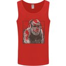 Gorilla with Headphones DJ Dance Music Mens Vest Tank Top Red
