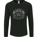 Gothic Skulls Biker Motorcycle Motorbike Mens Long Sleeve T-Shirt Black