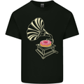 Gramophone Donut Music DJ Vinyl Funny Mens Cotton T-Shirt Tee Top Black