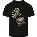 Gramophone Donut Music DJ Vinyl Funny Mens Cotton T-Shirt Tee Top Black