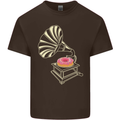 Gramophone Donut Music DJ Vinyl Funny Mens Cotton T-Shirt Tee Top Dark Chocolate