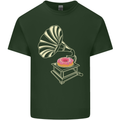 Gramophone Donut Music DJ Vinyl Funny Mens Cotton T-Shirt Tee Top Forest Green