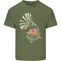 Gramophone Donut Music DJ Vinyl Funny Mens Cotton T-Shirt Tee Top Military Green