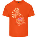 Gramophone Donut Music DJ Vinyl Funny Mens Cotton T-Shirt Tee Top Orange