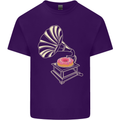 Gramophone Donut Music DJ Vinyl Funny Mens Cotton T-Shirt Tee Top Purple
