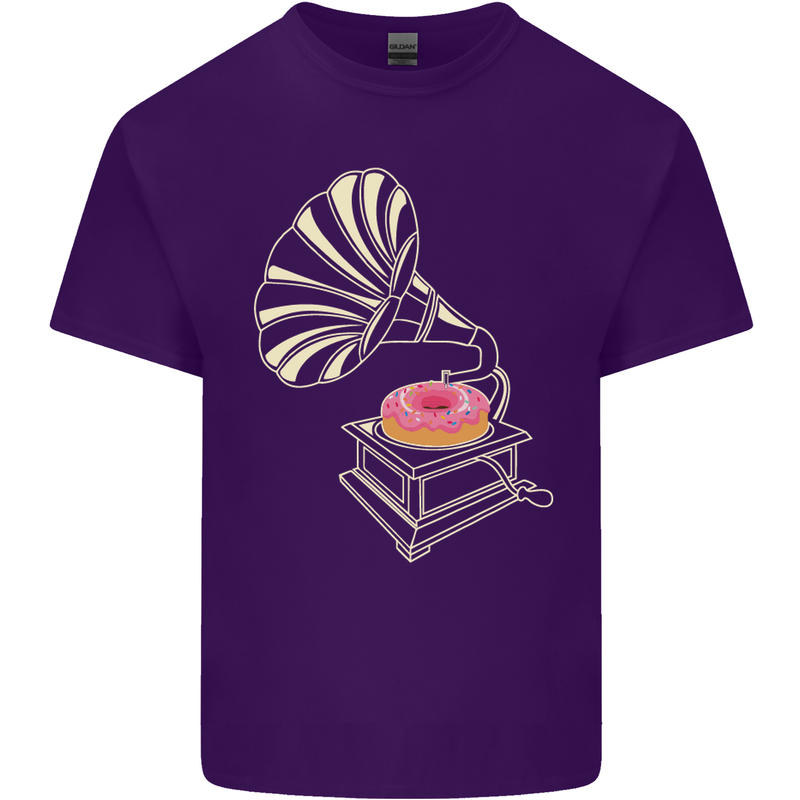 Gramophone Donut Music DJ Vinyl Funny Mens Cotton T-Shirt Tee Top Purple