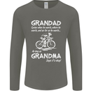Grandad Cycles When He Wants Cycling Bike Mens Long Sleeve T-Shirt Charcoal