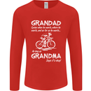 Grandad Cycles When He Wants Cycling Bike Mens Long Sleeve T-Shirt Red