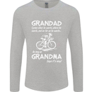 Grandad Cycles When He Wants Cycling Bike Mens Long Sleeve T-Shirt Sports Grey