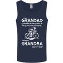 Grandad Cycles When He Wants Cycling Bike Mens Vest Tank Top Navy Blue