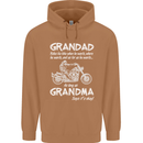 Grandad Grandma Biker Motorcycle Motorbike Mens 80% Cotton Hoodie Caramel Latte