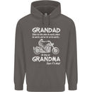 Grandad Grandma Biker Motorcycle Motorbike Mens 80% Cotton Hoodie Charcoal