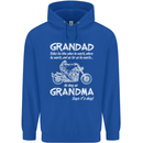 Grandad Grandma Biker Motorcycle Motorbike Mens 80% Cotton Hoodie Royal Blue