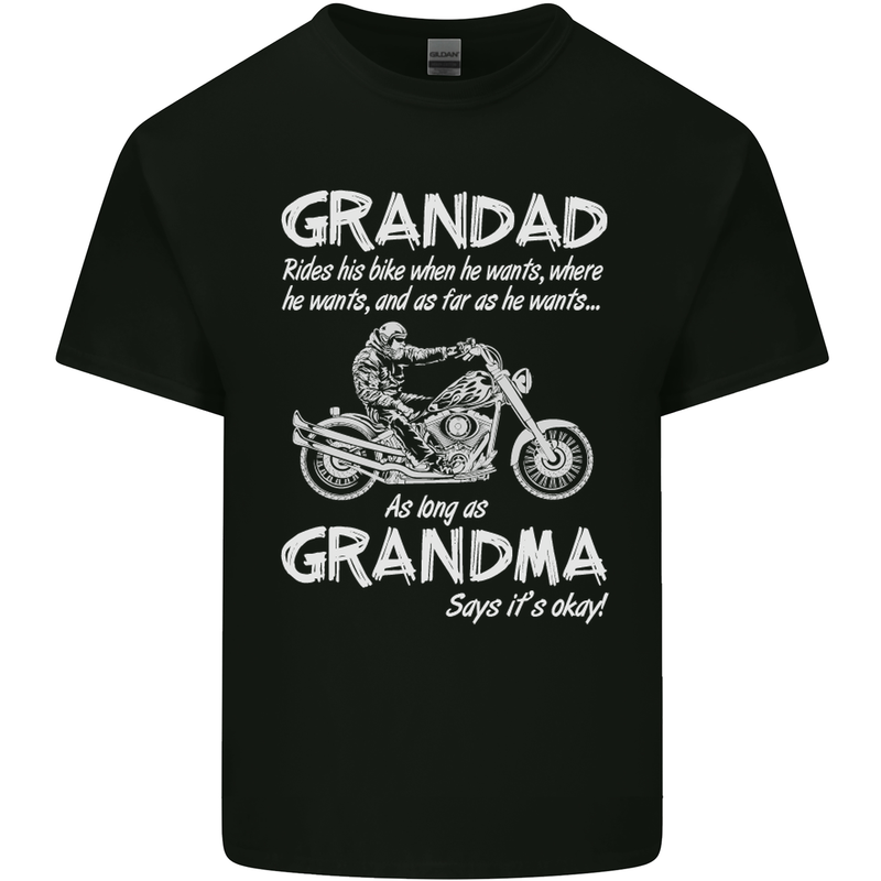 Grandad Grandma Biker Motorcycle Motorbike Mens Cotton T-Shirt Tee Top Black