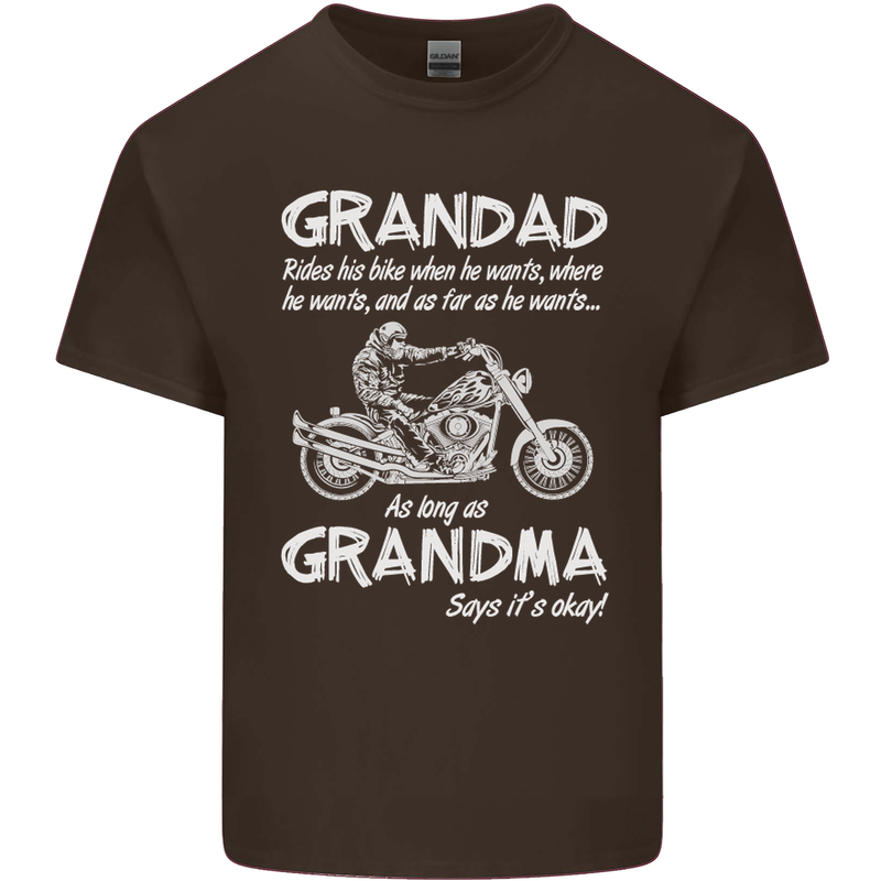 Grandad Grandma Biker Motorcycle Motorbike Mens Cotton T-Shirt Tee Top Dark Chocolate