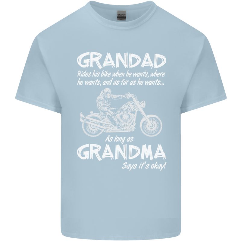Grandad Grandma Biker Motorcycle Motorbike Mens Cotton T-Shirt Tee Top Light Blue