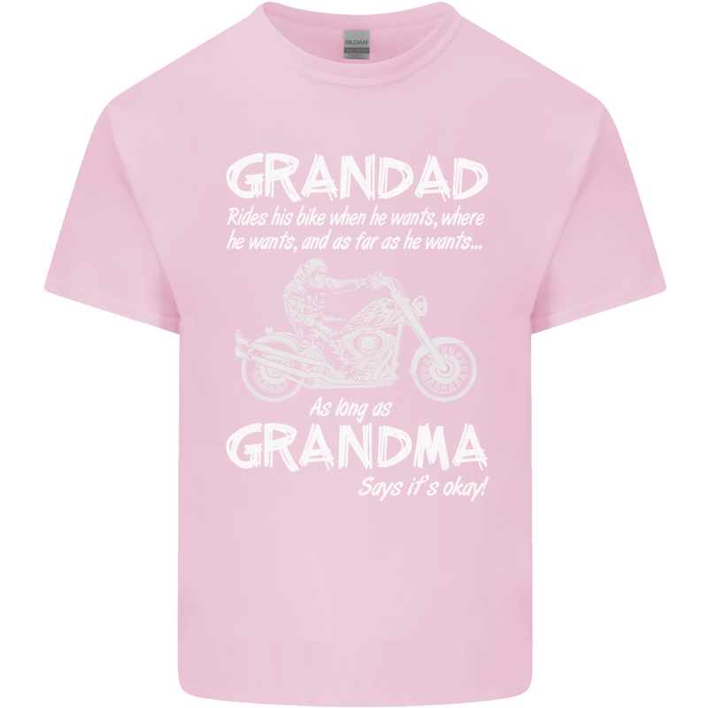 Grandad Grandma Biker Motorcycle Motorbike Mens Cotton T-Shirt Tee Top Light Pink