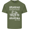 Grandad Grandma Biker Motorcycle Motorbike Mens Cotton T-Shirt Tee Top Military Green