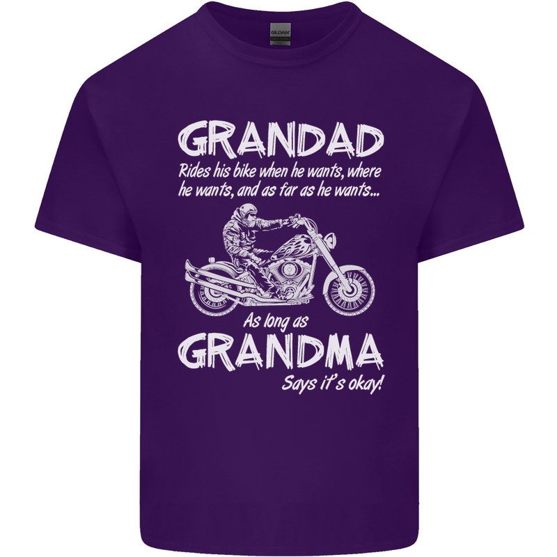 Grandad Grandma Biker Motorcycle Motorbike Mens Cotton T-Shirt Tee Top Purple