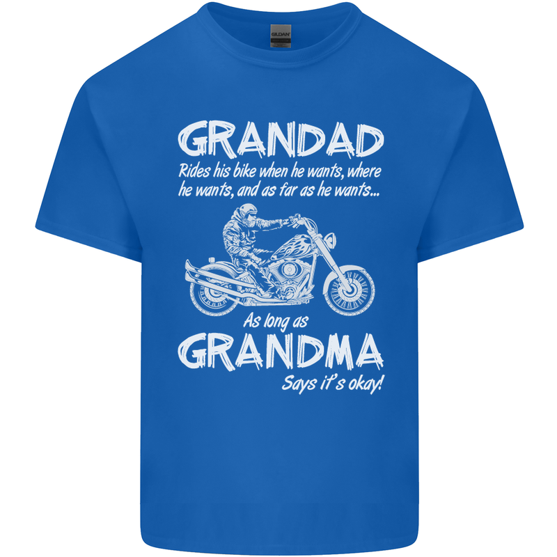 Grandad Grandma Biker Motorcycle Motorbike Mens Cotton T-Shirt Tee Top Royal Blue
