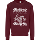 Grandad Grandma Biker Motorcycle Motorbike Mens Sweatshirt Jumper Maroon
