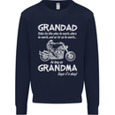 Grandad Grandma Biker Motorcycle Motorbike Mens Sweatshirt Jumper Navy Blue