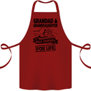Grandad and Granddaughter Grandparent's Day Cotton Apron 100% Organic Maroon