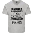 Grandad and Granddaughter Grandparent's Day Mens V-Neck Cotton T-Shirt Sports Grey