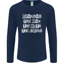Grandad the Man Myth Legend Funny Mens Long Sleeve T-Shirt Navy Blue
