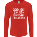 Grandad the Man Myth Legend Funny Mens Long Sleeve T-Shirt Red